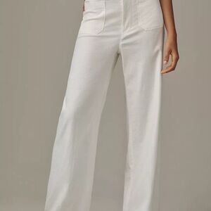 Maeve The Colette Beachy Linen Full-Length Wide-Leg Pants Size 18W White EUC